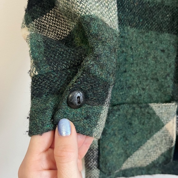 Vintage Kids Wool Plaid Canadian Camper Coat Sz 5 mohair made in canada - Picture 5 of 12